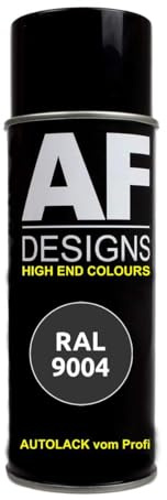 Alex Flittner Designs Spraydose RAL9004 SIGNALSCHWARZ Spraydose glänzend | RAL Spraydose in 400 ml. Exaktes Farbergebniss nach RAL Norm. Leuchte Farben, Sehr schnelle Trockung und extrem lange