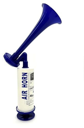 Metall Fanfare Druckluft Hupe, Air Horn, Signalhorn, Megafon, Stadion Tröte, Handball, Fußball, EM WM, Handsirene, Nebelhorn, Blau