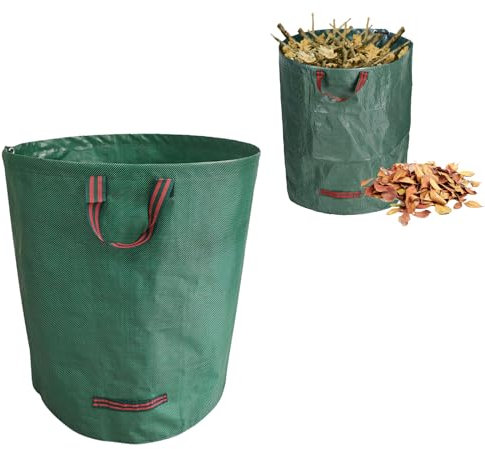 Sacchi per Rifiuti da Giardino, Sacchi Giardinaggio Pieghevole, Sacchi da Giardinaggio, Sacchi per Foglie Autoportanti, Sacchi Giardinaggio con Maniglie, riutilizzabili Borsa da Giardino, 272L