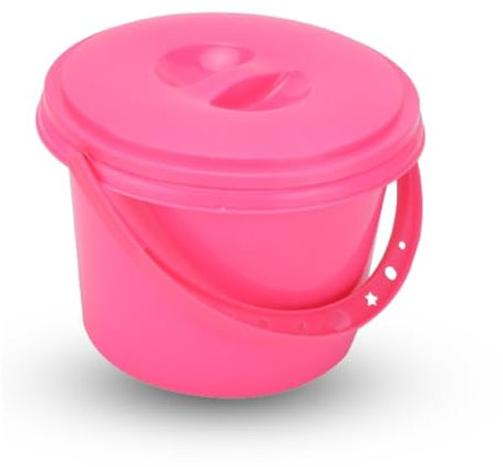 HERCHR Paint Brush Basin, Art Supplies Water Bucket Basin with Palette and Lid Multifunction Paint Water Cup for Cleaning Watercolor Oil Painting(Pink)