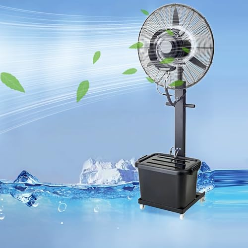 Ventilateur sur Pied avec Brumisateur pour Une Brise Fraîche de Terrasse, Ventilateur Brumisateur Oscillant, 3 Vitesses de Refroidissement avec Réservoir de 42 L ( Color : 220V , Size : 71cm/28in )