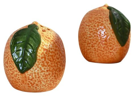 G Decor Juego de salero y pimentero en forma de naranja