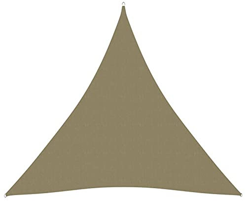 Iiaky Parasole a Vela Oxford Triangolare 4x4x4 m Beige,Tenda a Vela Impermeabile Rettangolare Vela Ombreggiante Parasole Protezione Raggi U V per Esterno Giardino terrazza