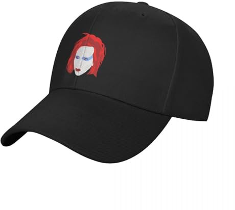 CIZIEOE Casquette de Baseball autocollante Marylin Manson, Protection Solaire, Chapeau Solaire, Casquette personnalisée, Chapeau de Boule Sauvage, Chapeau de thé, Chapeaux pour Hommes et Femmes