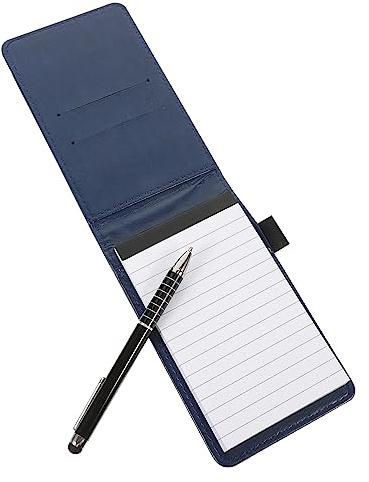 HAPINARY A7 Miniatur Notizblock 1 Satz aus Pu Leder, Tragbar, für Notizen | Stift, Multifunktional für Büro und Schule, Blau, zum Ordnen von Aufzeichnungen, Kompakt
