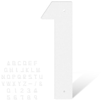 Hausnummer aus Metall, 15,2 cm, modern, schick, Buchstabe für draußen, Briefkasten, Hausadresse, Türnummern für Wohnung, Außenbereich, Hof, Garten (1)