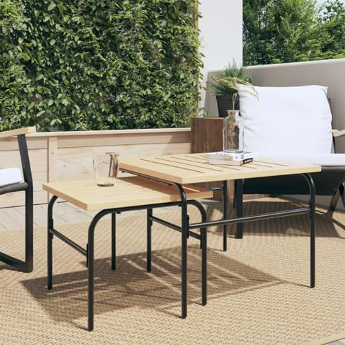 Generisch Outdoor-Satztische 2 STK. und Schwarz Stahl,jiangboyue-4009307