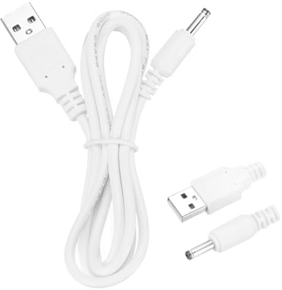 QUARKZMAN Cavo Alimentazione USB a DC 2A 5V Cavo Alimentazione DC Spina 3.5mmx1.35mm Connettore Adattatore per Ventola Fotocamera Telefono Tablet (1m, Bianco)