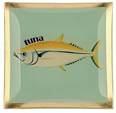 Gift Company Love Plates, Glasteller S, Thunfisch, Mint, 10x0,8x10cm