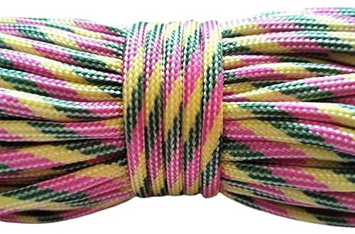 Rockreyoa Paracord 4mm Parachute Cord Seil 7 Kern-Strängen Reepschnur Fallschirm Schnur Outdoor Seil Schnur Reissfest Mehrzweckseil Hängematte Schnur Rope Sonnensegel für Camping Bunt 50m