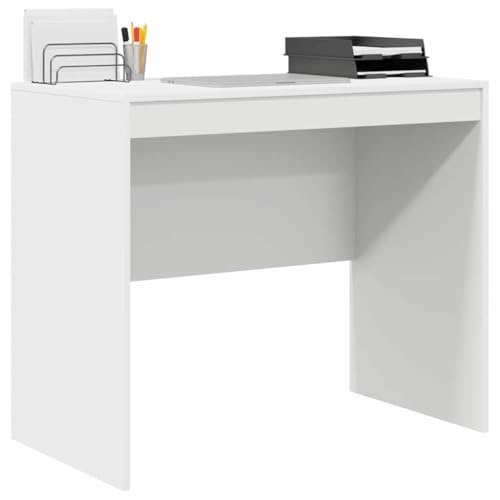 vidaXL Schreibtisch Weiß 90 x 50 x 76 cm | Robust und stylisch, passt in jedes Zimmer, Hochwertiger Holzwerkstoff, der lange hält, Super für Computerarbeit,