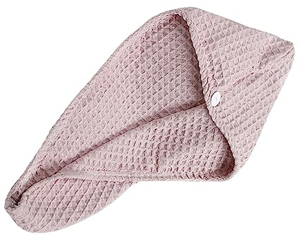 Waffel 65x25cm aus Haarhandtuch Rosa Nylon Polyester | Schnelltrocknend, Komfortabel, für Tägliche Anwendung nach Baden, Hält das Haar Sicher Umschlossen