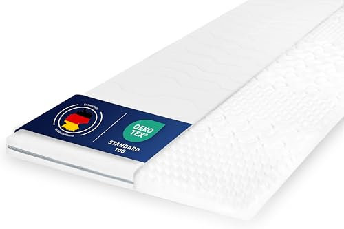 OnlyDreams – 5cm Matratzen Topper 100x200cm | ergonomischer 7-Zonen Kaltschaum | Härtegrad H2&H3 | rutschfest | Memory Effekt | optimaler Liegekomfort | atmungsaktiver, waschbarer Bezug | Oeko-TEX®