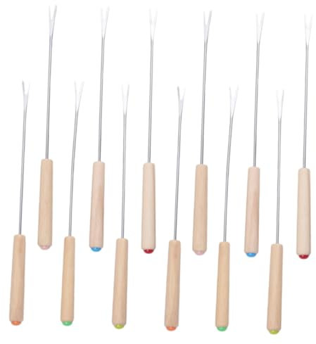 COLLBATH Lot De 12 Fourchettes À Fondue En Acier Inoxydable Pour Fondue Chocolat Viande Ustensile De Cuisine Accessoires Pour Fromage Fourchettes À Tremper Fourchettes De Service