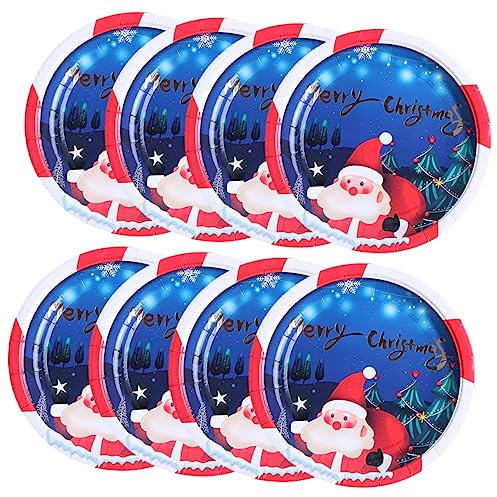 CIYODO 8 Piezas Bandeja de Santa Claus platos navideños platos grueso de navidad suministro de navidad vajilla para
