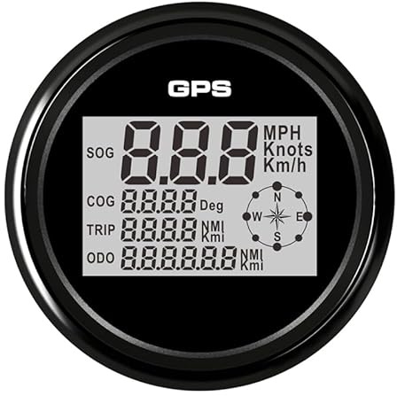 zorfar 85 Millimetri GPS Tachimetro del Calibro di 0~999 mph Nodi Km/h for Auto Regolabile Tachimetro Calibri con 8 Colori Retroilluminazione Impermeabile(BN)