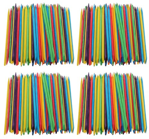 Bastoncini Spingi Cuticole in Legno 4, 48 Pollici 400 Pezzi | Doppia Estremità, Pulizia Dettagliata e Sagomatura Delicata, per Nail Art e Viaggio