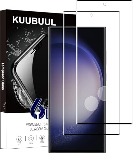 KUUBUUL für Panzerglas Schutzfolie für Samsung S23 Ultra, [2 Stück[Erkennbarer Fingerabdruck][9H Härte][Blasenfrei][Anti-Kratzer] Gehärtetes Glas für Samsung Galaxy S23 Ultra Displayschutzfolie