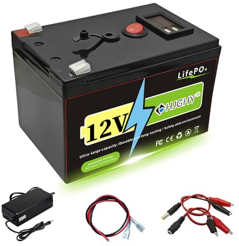 HJGHY Outdoor Portable Battery 12V 12Ah 14Ah 16Ah 18Ah 20Ah Lithium Battery Pack for 0-240W Motor Kits 12 Volt Rechargeable Batteries with Charger,12V20Ah Charger