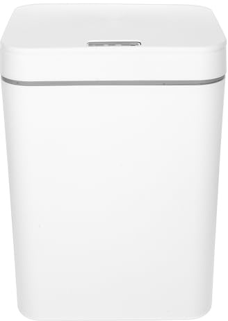 SUPVOX Poubelle à Capteur Intelligent 16 L Rechargeable, 3 Modes D'ouverture sans Contact, Blanche, Silencieuse et Étanche, Adaptée la Cuisine, Bureau et Salon