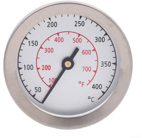 Termometro da barbecue in acciaio inox per grill, forno e arrosto, termometro per cottura ad alta temperatura con display a doppia scala (50-400 °C / 90-900 °F)