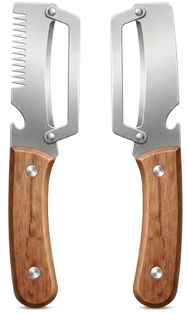 2 Pack Multifunctional Vegetable Peeler, 3-in-1 Peeler & Bottle Opener & Julienne Peeler,Stainless Steel, Ergonomic Potato Peeler & Fruit Slicer for Kitchen, Camping & Home Use