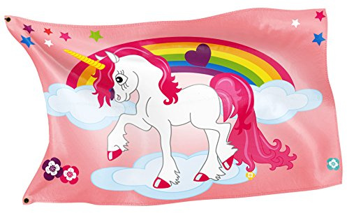 Original RAHMENLOS® Design-Flagge: Pink Einhorn-Pony