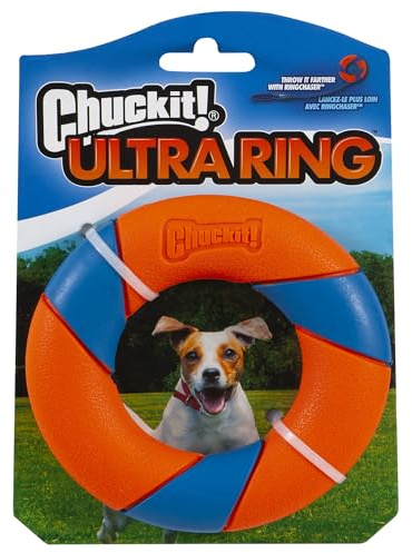 ¡Tírala! Juguete de goma Ultra Ring para perros de alta visibilidad para perseguir y recoger