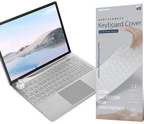 Digi-Tatoo Cubre Teclado Español Compatible Con Surface Laptop Go 3/2, Inicio de Sesión de Un Solo Toque - Funda y Protector de Cubierta (Transparente)