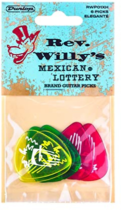 JIM DUNLOP Plektrum R. Willy, polycarbonate, Schachtel mit 6, Multicolor, extra Stark