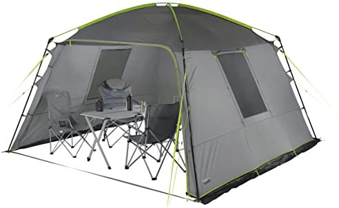 High Peak Unisex – Erwachsene Pavillon Cabana, hellgrau-dunkelgrau-Lime, Einheitsgröße