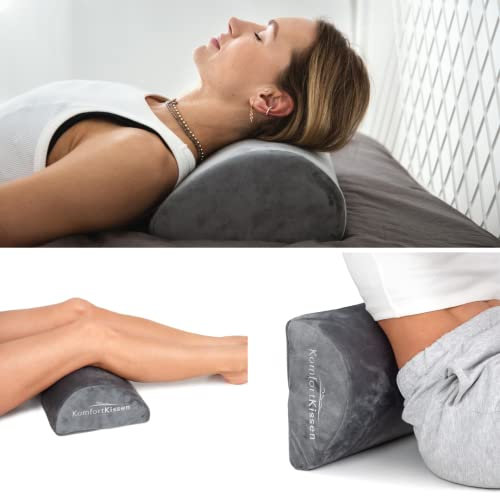 MKS D-Form Körperfreundliches Lendenkissen 25×43×13cm | Lordosekissen für Rückenmuskulatur und Bandscheiben | Lordosenstütze für die natürlichen Kurven Ihrer Wirbelsäule | Kissen gegen Rückenschmerzen