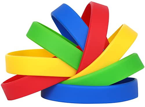 LVNRIDS 100 silikonarmband gummiarmband för barn, 17,78 cm sport gummi elastiskt armband armband storpack gåvor för lärartillbehör festdekorationer mixcolor