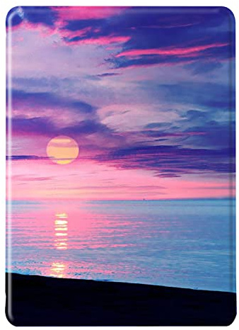 Hülle für Kindle Paperwhite 10. Generation 2018 6 Flip Leder Silikon Weich Schutzhülle, Auto Aufwachen oder Schlafen Magnetisch TPU Case, Landschaft Baum Aurora Muster Hülle für Paperwhite 2018 (7)