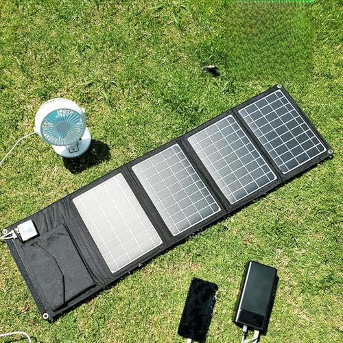 HARICSET Flexible Solar Panel Solar Charging Board USB and 18V DC for Camping,Cell Phone,Tablet and 5-18V Devices – Compatible with Solar Generators Power Stations(Size:45W)