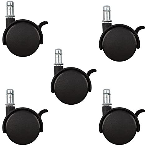 INCREWAY Nylon Caster Wheels 50mm, 5Pcs Swivel Stem Mount Casters with Brake, Durable Nylon Construction, Suitable for Various Hard Floors
