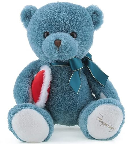SNOWOLF Bear - Cojín Largo de Peluche Grande, Peluche, Suave, Adorable, para niños (50 cm, Azul)