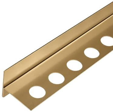 Balneo Bodenprofil Gefälleprofil, Edelstahl AISI 304, 120 cm, links, Gold | Edelstahl AISI 304, Gefälle zur Rinne, für bodengleiche Duschen, kürzbar, Länge 120 cm, 2 J. Garantie