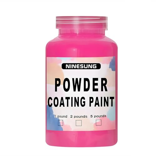 ninesung Powder Coating Paint for Metal Surfaces | Car Paint | Building Materials | Powder Paint for Steel Structures, Factories, Buildings, Playgrounds, Gardens (Pink, 2 Pounds)