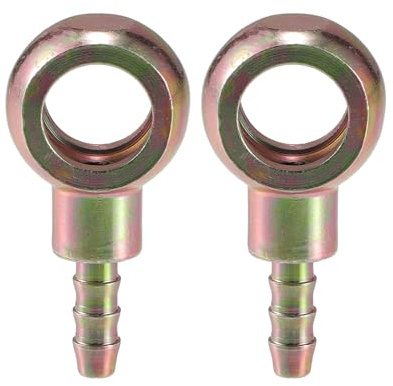 A ABSOPRO Boulon de banjo universel 12mm ID Raccord de tuyau adaptateur de raccord de barbelé en bronze métallique pour moto voiture (lot de 2) | Couleur: Bronze, Matériau: Métal, Diamètre Ext.: 6mm, Taille Joint: 41x21mm