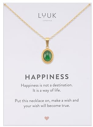 LUUK LIFESTYLE Elegante Damen Halskette mit Anhänger und Spruchkarte | Edelstahl, Wasserfest, Hypoallergen, Verstellbare 50cm Kette, Geschenkidee, Alltags Look, Modeaccessoire