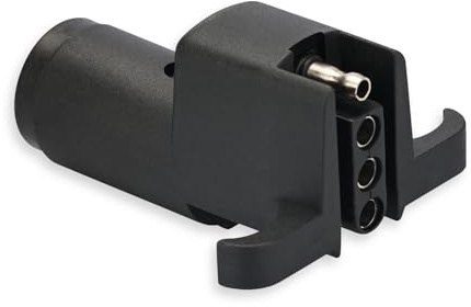 RVGUARD 12 Volt 6 Pin to 4 Pin Trailer Plug Adapter, 6 Way Round to 4 Way Flat Trailer Connector for Pickup, Truck, Trailer
