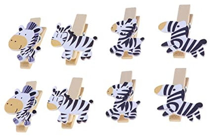 Alipis 40stücke Holz-Clips Im Zebra-Design Niedliche Foto Notizen-Halter Für DIY-Dekorationen Und Langlebig Für Zuhause Büro Und Bastelprojekte