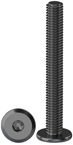 Drenky Viti M8 A Testa Piatta Esagonale Nere 10 Pezzi - Acciaio Inox A2 V2A M8 X 55 mm Antiruggine - Per Mobili Con Cava Esagonale