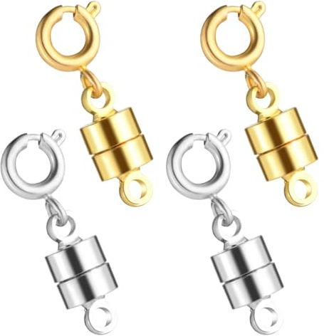 Mabor 4Pcs Magnetic Necklace Clasps Magnetic Necklace Fasteners Jewellery Bracelet Clasps and Closures Jewelry Connector for Necklaces Jewelry Making Accessories