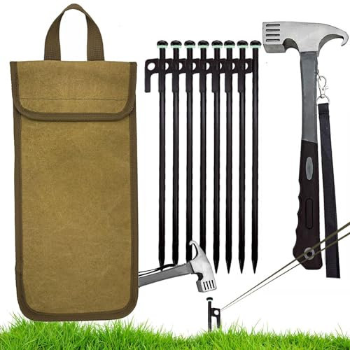 Zeltnägel Camping Zeltheringe Zeltheringe Set Bodenheringe und Hammer 30cm