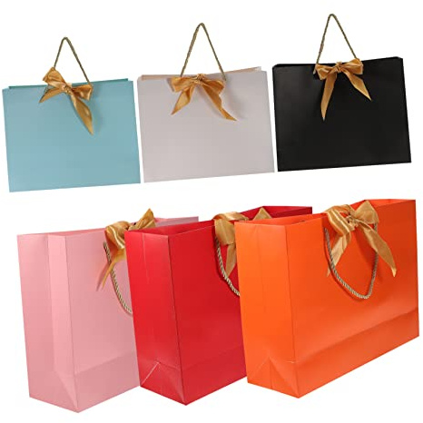 GANAZONO 6stücke Geschenktüten aus Papier Große und Mittlere Tragbare Aufbewahrungsbeutel für Verschiedene Feiern und Partys Geeignet