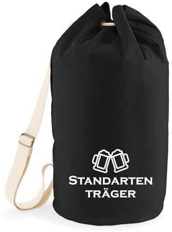 Huuraa Seesack Standartenträger Schützenfest 20 Liter Black Baumwolle Rucksack Geschenkidee
