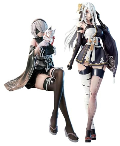 DEXSHUN 2 piezas 2B figuras de anime A2 figura modelo kimonos niña estatua PVC ornamento coleccionable regalo decoración del hogar pantalla