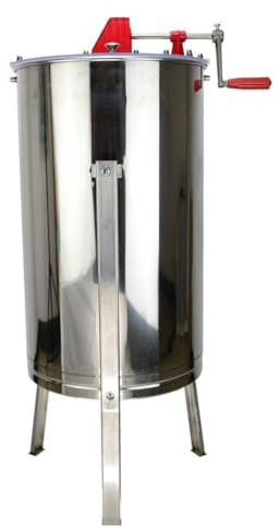 WRJAHCG Extracteur de Miel Manuel, 3 Cadres, en Acier Inoxydable, Trépied, Hauteur 100 cm - Machine à Miel, Centrifugeuse à Miel, séparateur